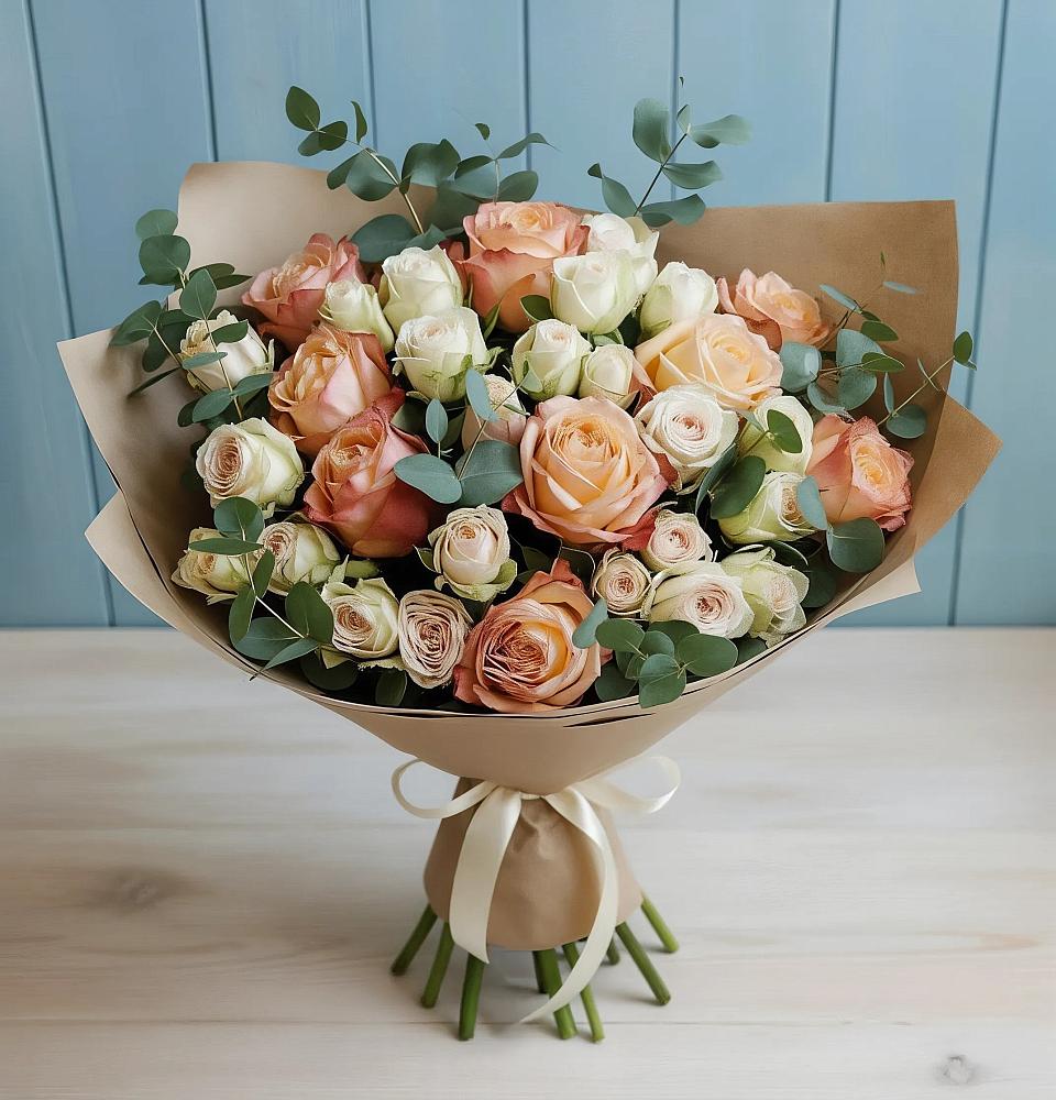 Букет цветов из: Альстромерии и Розы в Веселоярске