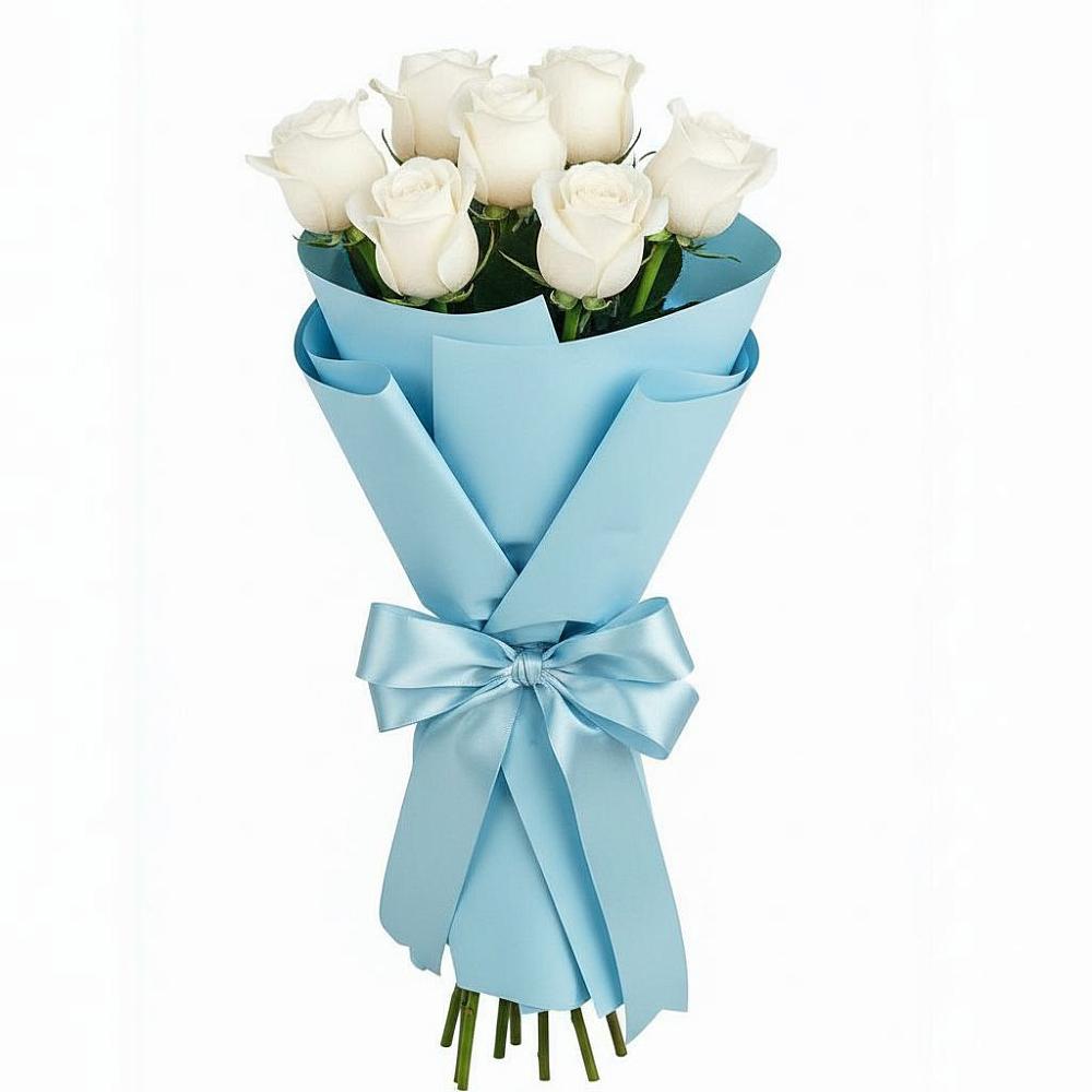 Букет 7 белых роз Проуд в Веселоярске