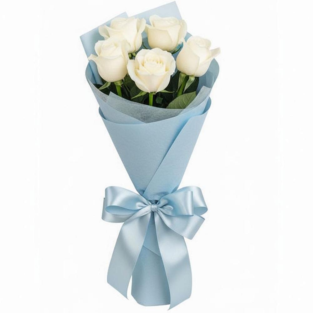 Букет 5 Белых роз Проуд в Веселоярске