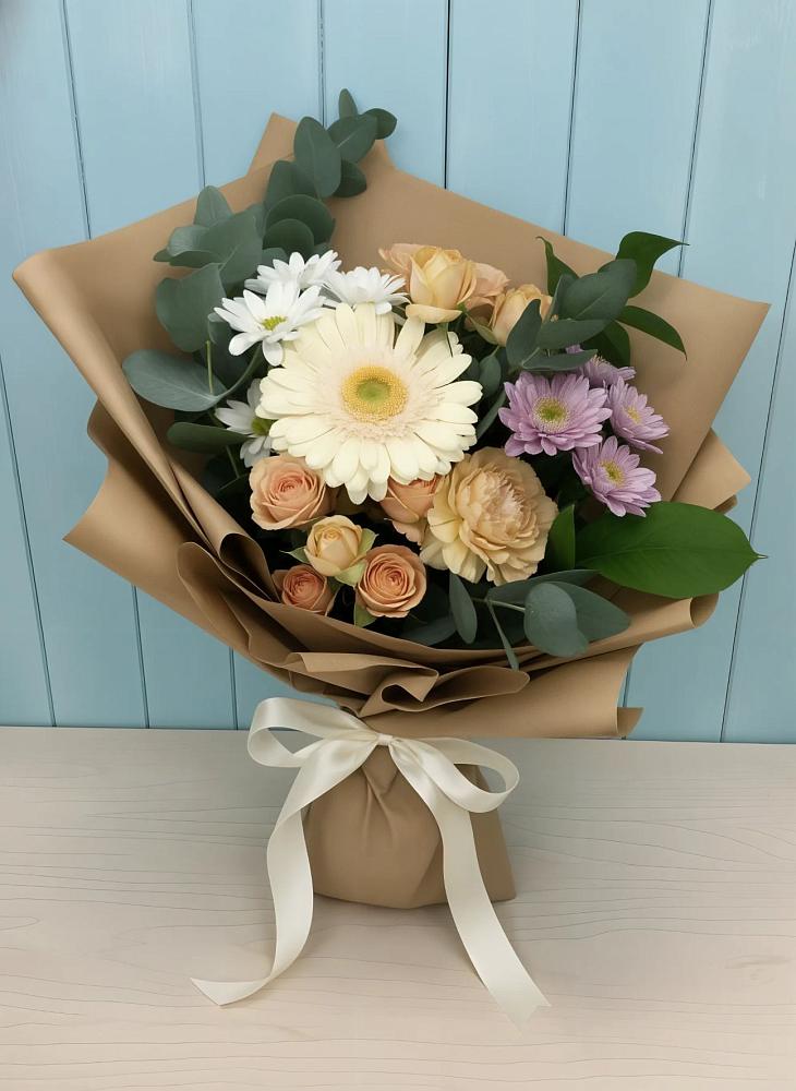 Букет цветов из: Герберы и Хризантемы в Веселоярске