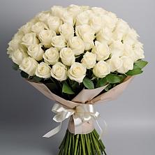 Букет 101 беля роза Белоснежка в Веселоярске