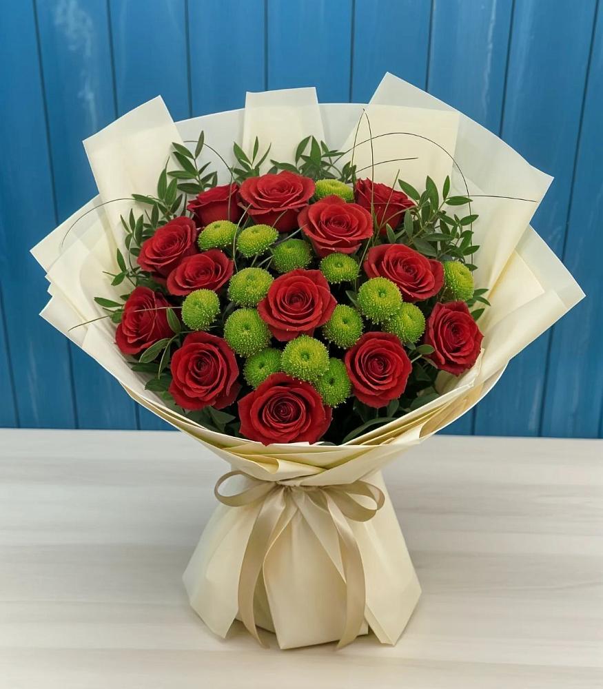 Букет цветов из: Розы и Хризантемы в Веселоярске