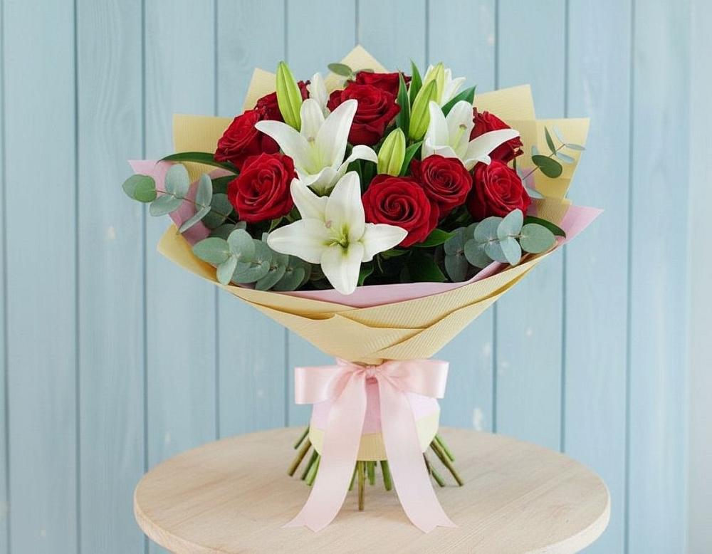 Букет цветов из: Лилии и Розы в Веселоярске
